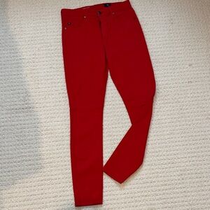 AG Adriano Goldschmied Crimson Red Skinny Jeans